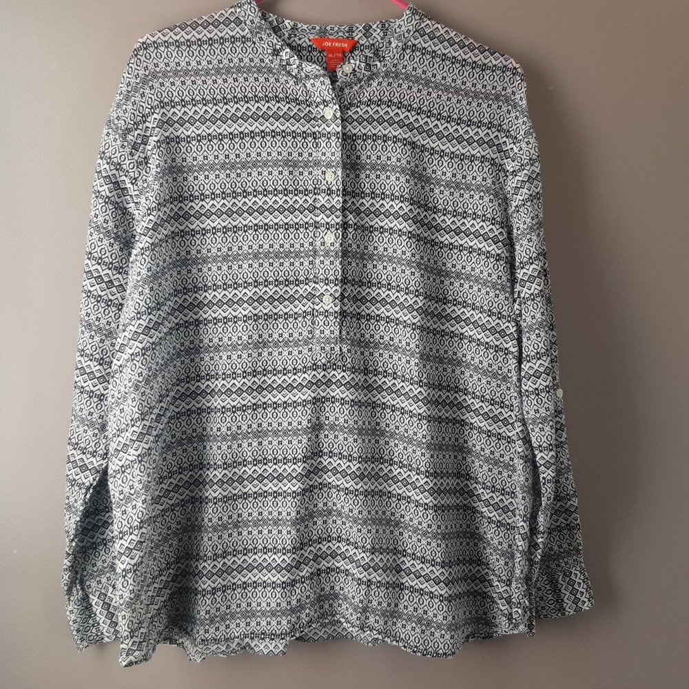 🌞Joe Fresh Lightweight Blouse | Navy & White | XL